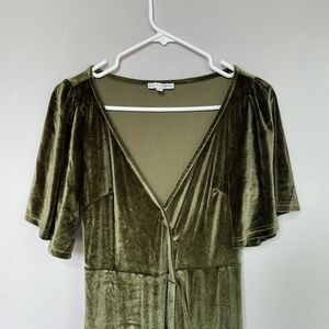 Baltic Born Olive Green Velvet Dress